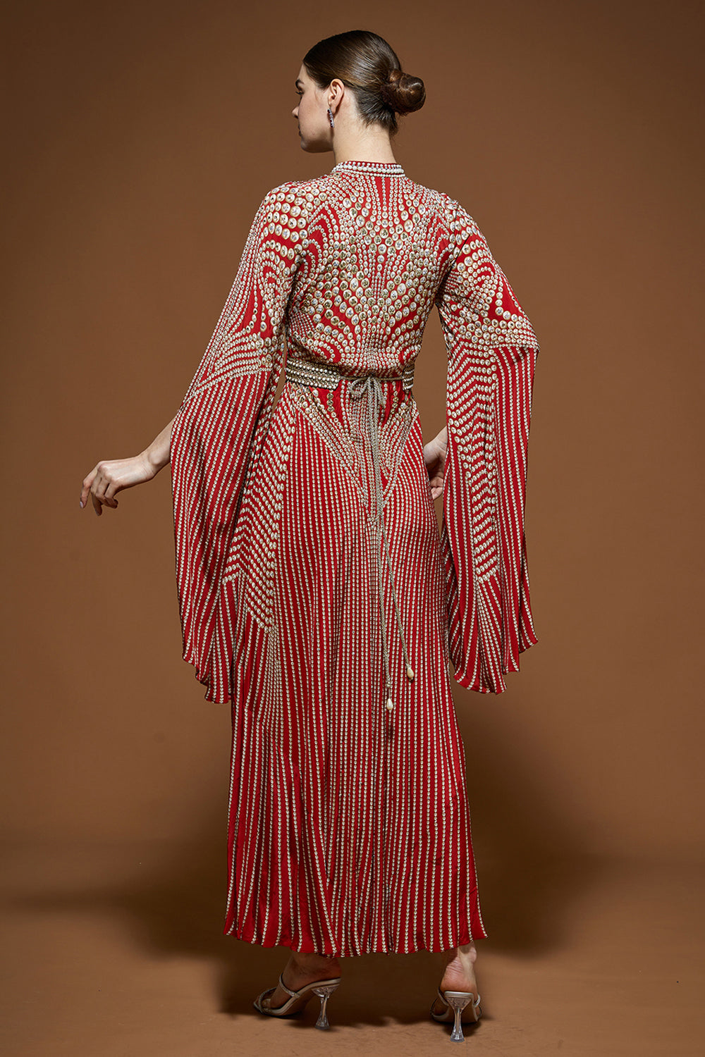 Red Digital Printed Kaftan
