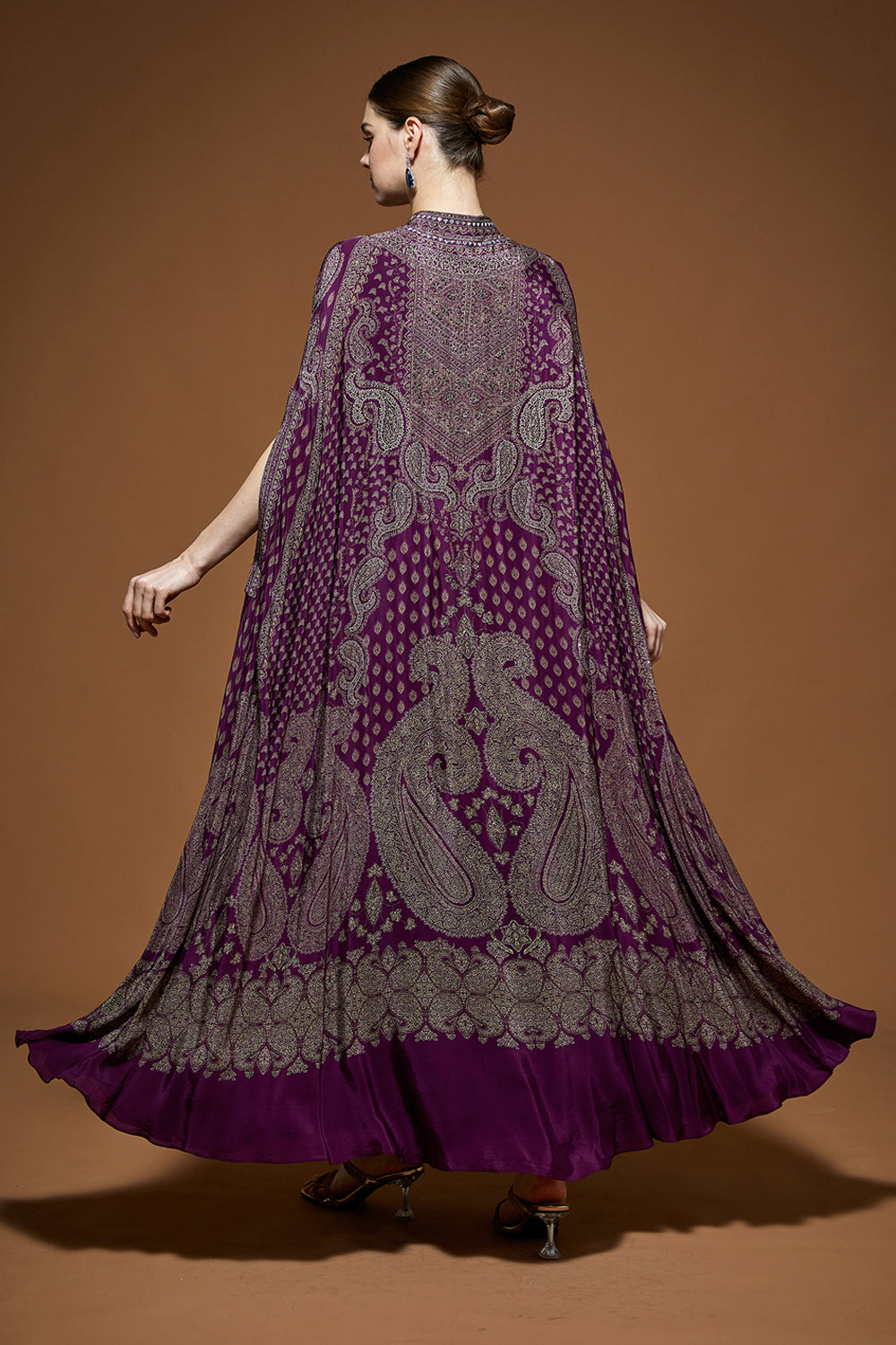 Wine Embellished Kaftan