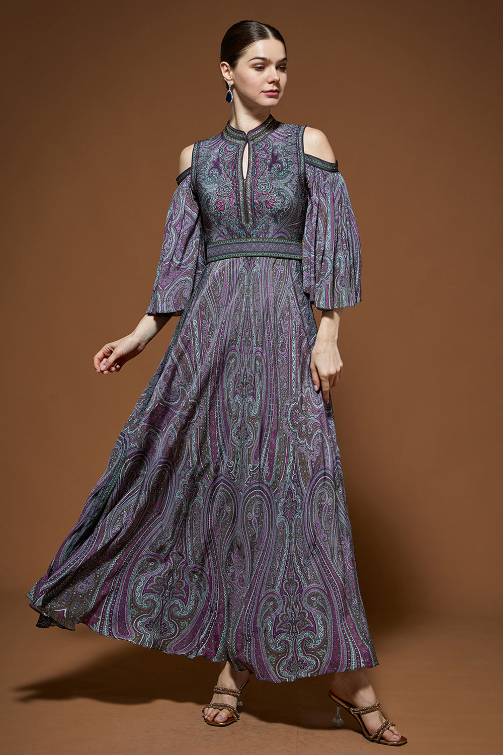 Purple Printed Kaftan