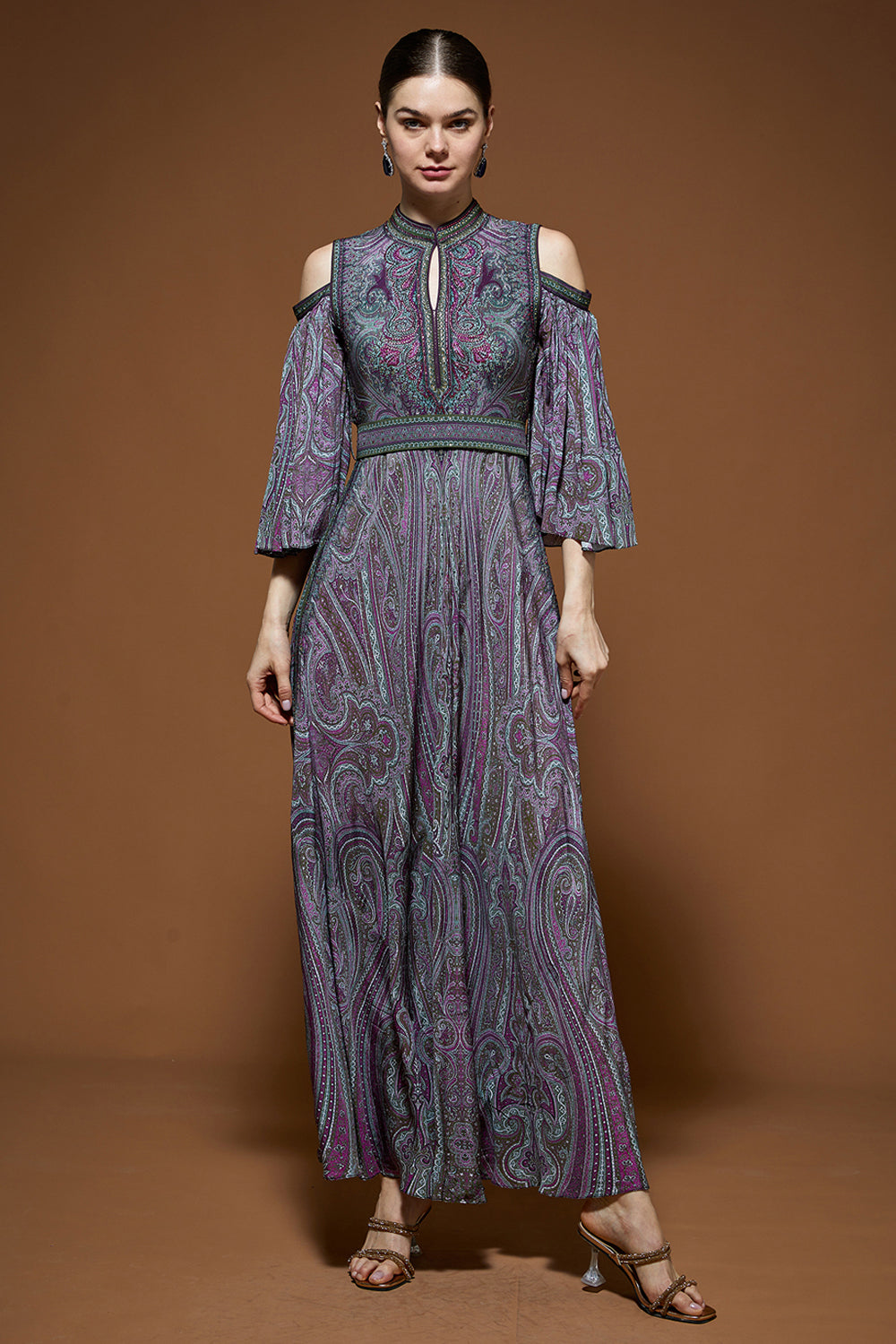 Purple Printed Kaftan