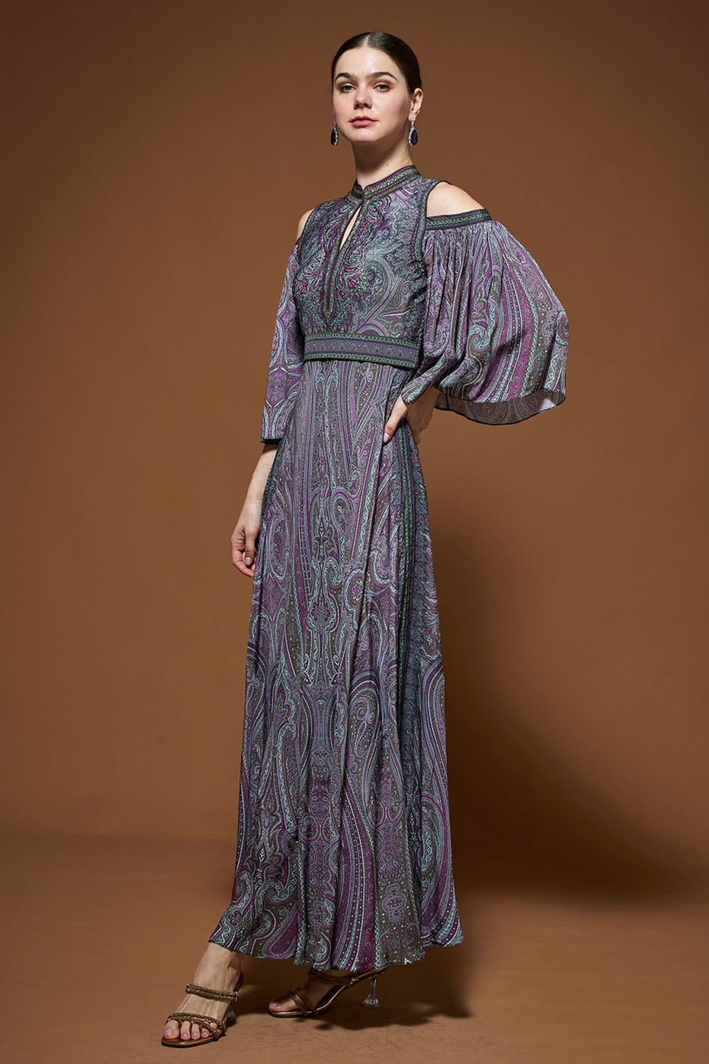 Purple Printed Kaftan