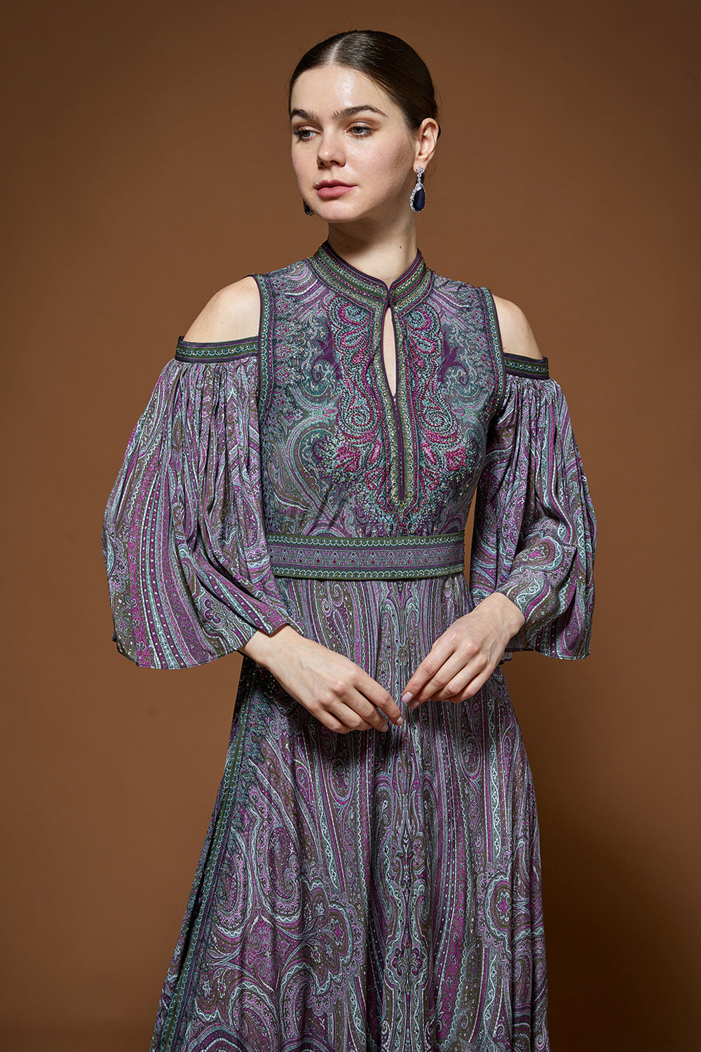 Purple Printed Kaftan