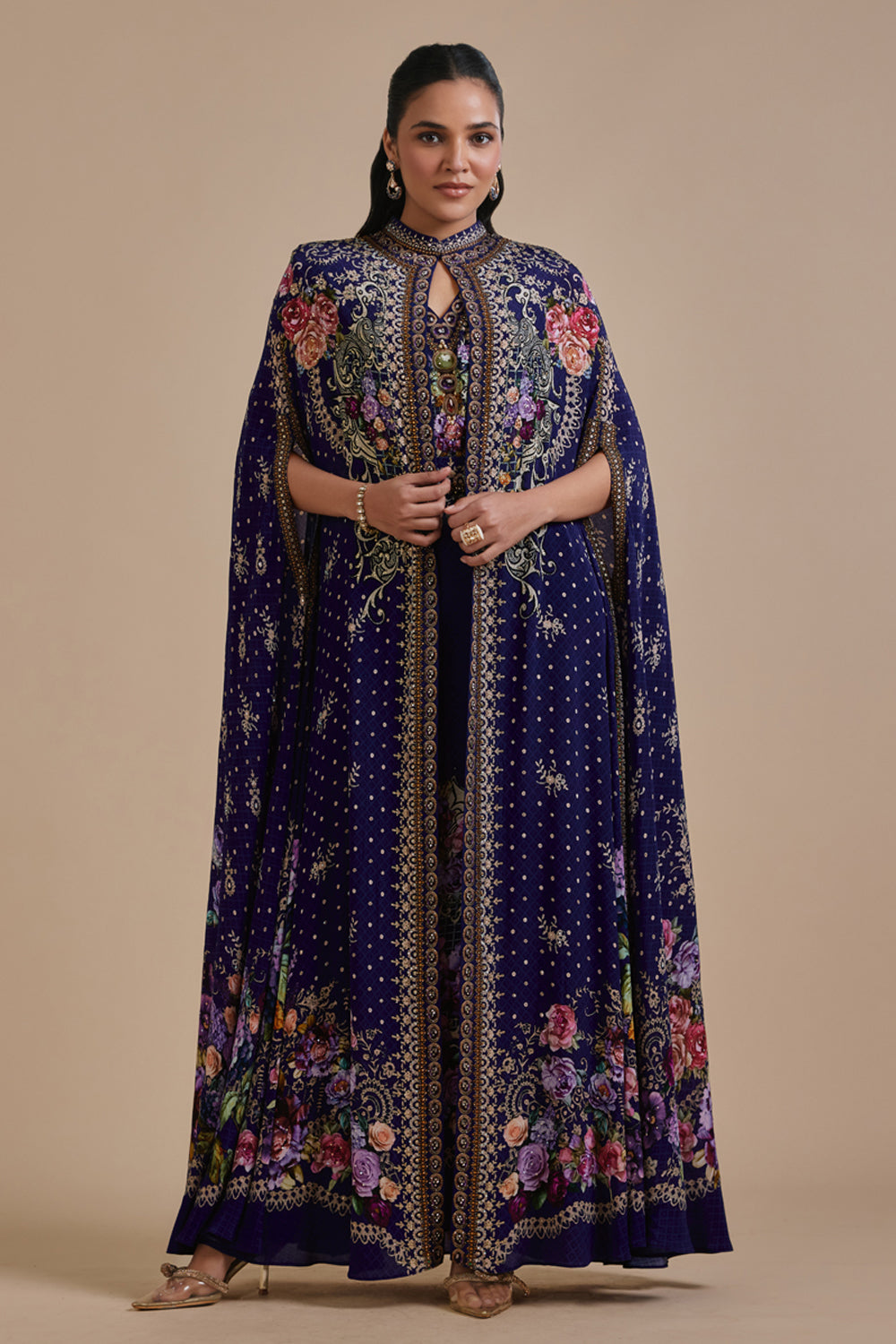 Fleur Cape Kaftan Gown