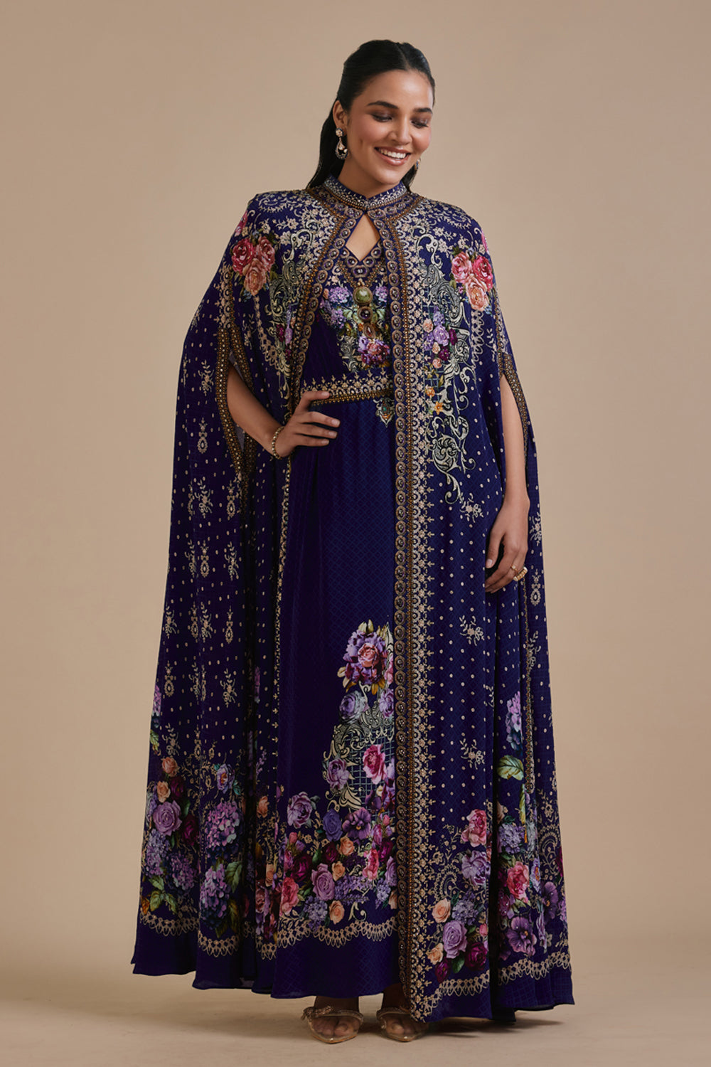 Fleur Cape Kaftan Gown