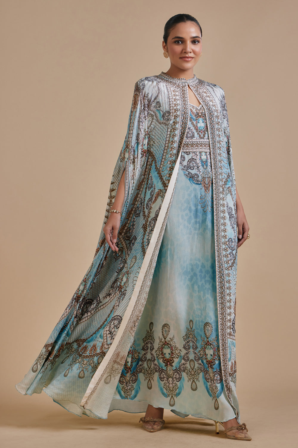 Aqrat Cape Kaftan Gown