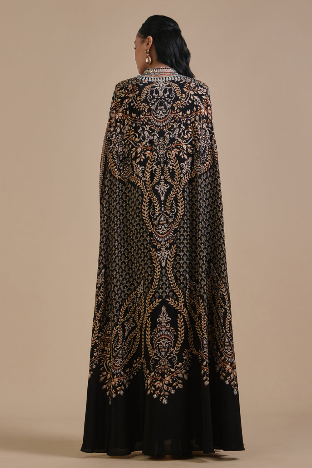 Meenakari Cape Kaftan Gown