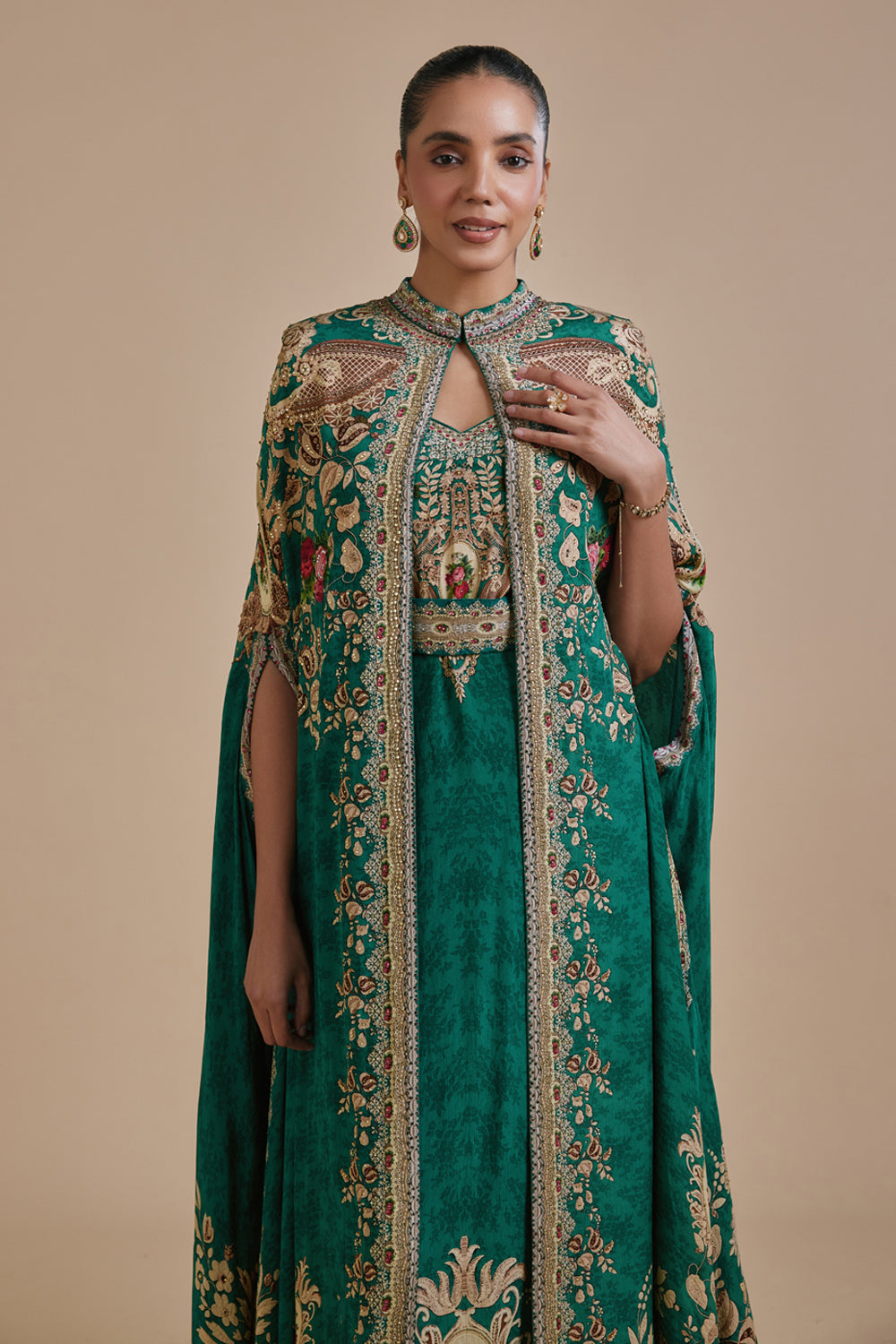 Tafseel Cape Kaftan Gown